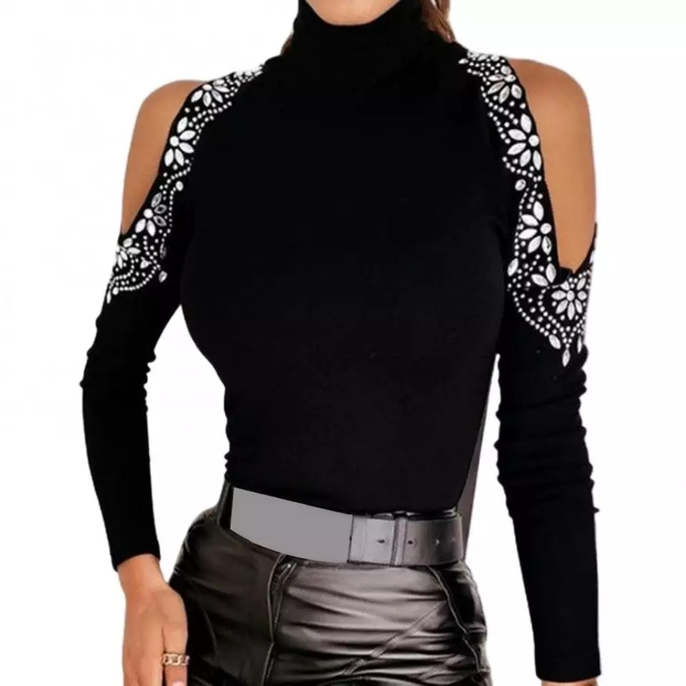 Black turtleneck top